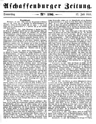 Aschaffenburger Zeitung Donnerstag 17. Juli 1851