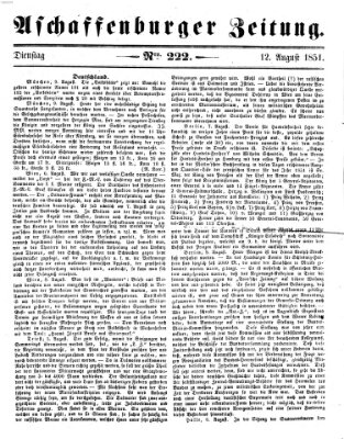Aschaffenburger Zeitung Dienstag 12. August 1851