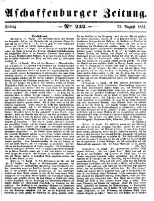 Aschaffenburger Zeitung Freitag 22. August 1851