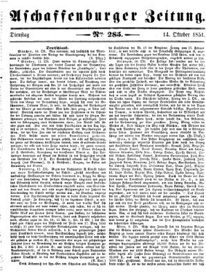 Aschaffenburger Zeitung Dienstag 14. Oktober 1851