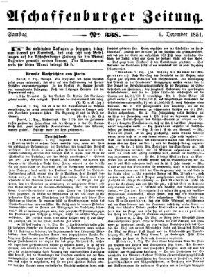 Aschaffenburger Zeitung Samstag 6. Dezember 1851
