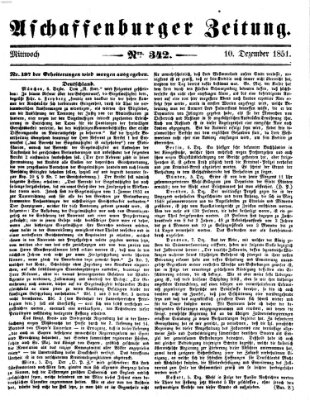 Aschaffenburger Zeitung Mittwoch 10. Dezember 1851