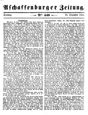 Aschaffenburger Zeitung Sonntag 28. Dezember 1851