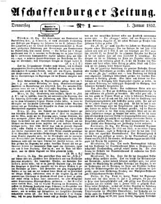 Aschaffenburger Zeitung Donnerstag 1. Januar 1852
