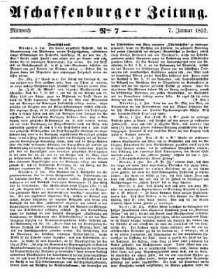 Aschaffenburger Zeitung Mittwoch 7. Januar 1852