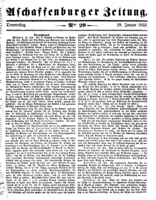 Aschaffenburger Zeitung Donnerstag 29. Januar 1852