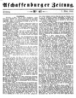 Aschaffenburger Zeitung Sonntag 7. März 1852