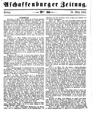 Aschaffenburger Zeitung Freitag 26. März 1852