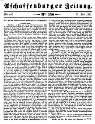 Aschaffenburger Zeitung Mittwoch 26. Mai 1852