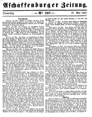 Aschaffenburger Zeitung Donnerstag 27. Mai 1852