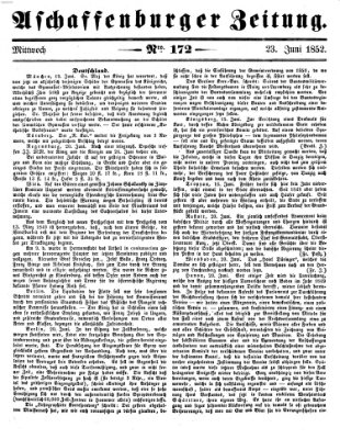 Aschaffenburger Zeitung Mittwoch 23. Juni 1852