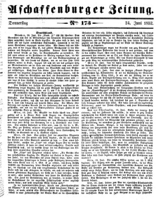 Aschaffenburger Zeitung Donnerstag 24. Juni 1852