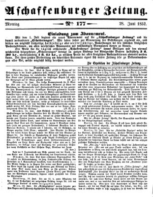 Aschaffenburger Zeitung Montag 28. Juni 1852