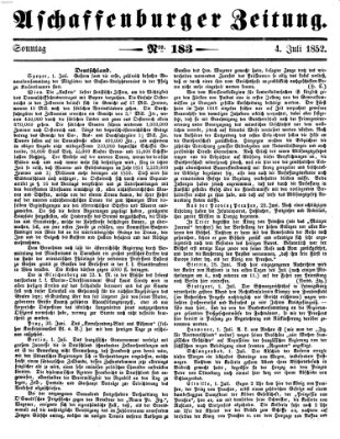 Aschaffenburger Zeitung Sonntag 4. Juli 1852