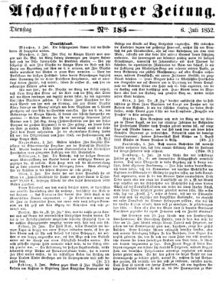 Aschaffenburger Zeitung Dienstag 6. Juli 1852