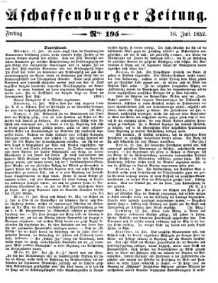 Aschaffenburger Zeitung Freitag 16. Juli 1852