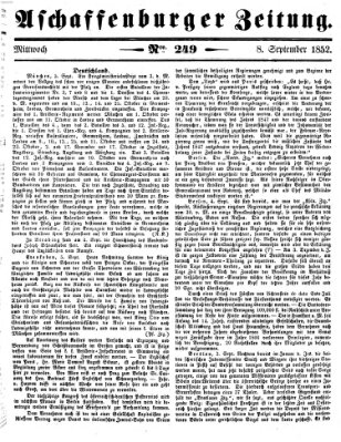 Aschaffenburger Zeitung Mittwoch 8. September 1852