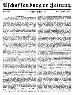 Aschaffenburger Zeitung Mittwoch 13. Oktober 1852