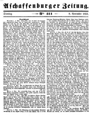 Aschaffenburger Zeitung Dienstag 9. November 1852