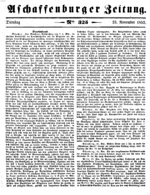 Aschaffenburger Zeitung Dienstag 23. November 1852