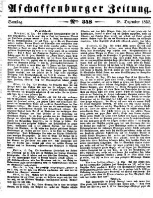 Aschaffenburger Zeitung Samstag 18. Dezember 1852