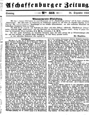 Aschaffenburger Zeitung Sonntag 26. Dezember 1852