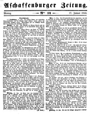 Aschaffenburger Zeitung Montag 17. Januar 1853