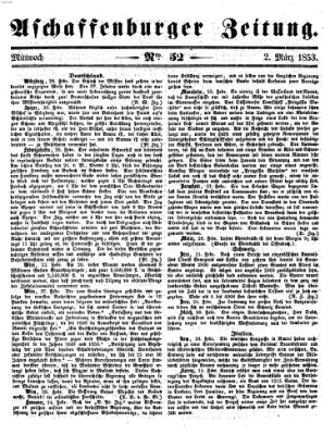 Aschaffenburger Zeitung Mittwoch 2. März 1853