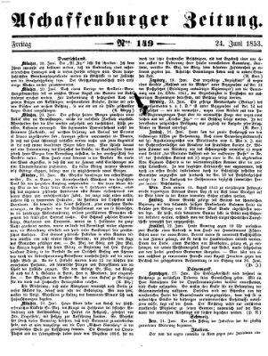 Aschaffenburger Zeitung Freitag 24. Juni 1853