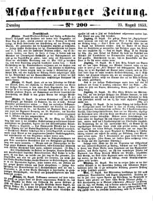 Aschaffenburger Zeitung Dienstag 23. August 1853