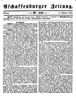 Aschaffenburger Zeitung Freitag 7. Oktober 1853