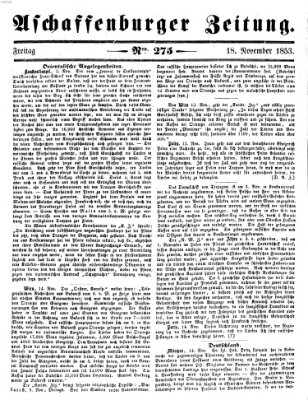 Aschaffenburger Zeitung Freitag 18. November 1853