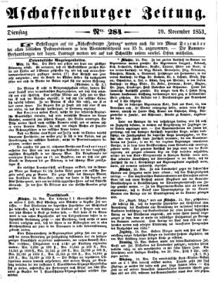 Aschaffenburger Zeitung Dienstag 29. November 1853