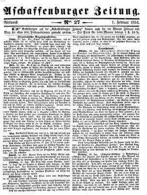 Aschaffenburger Zeitung Mittwoch 1. Februar 1854
