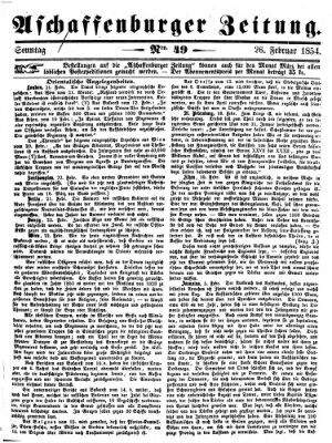 Aschaffenburger Zeitung Sonntag 26. Februar 1854