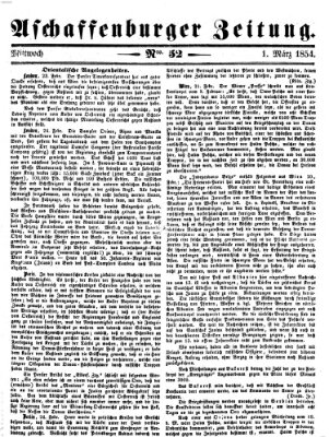 Aschaffenburger Zeitung Mittwoch 1. März 1854
