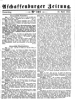 Aschaffenburger Zeitung Donnerstag 27. April 1854