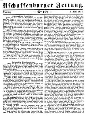 Aschaffenburger Zeitung Dienstag 2. Mai 1854