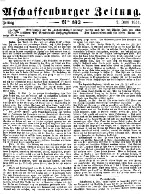 Aschaffenburger Zeitung Freitag 2. Juni 1854