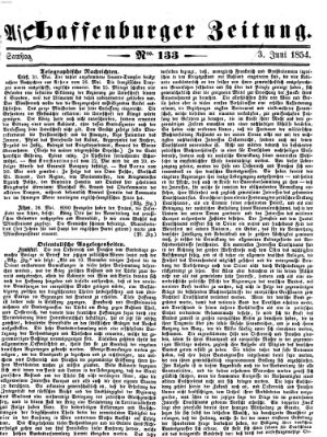 Aschaffenburger Zeitung Samstag 3. Juni 1854
