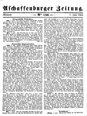 Aschaffenburger Zeitung Mittwoch 7. Juni 1854