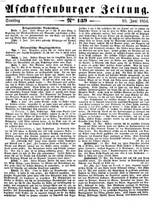 Aschaffenburger Zeitung Samstag 10. Juni 1854
