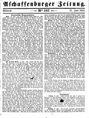 Aschaffenburger Zeitung Mittwoch 21. Juni 1854