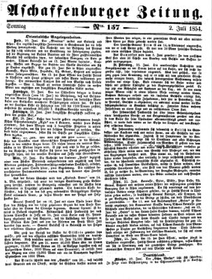 Aschaffenburger Zeitung Sonntag 2. Juli 1854