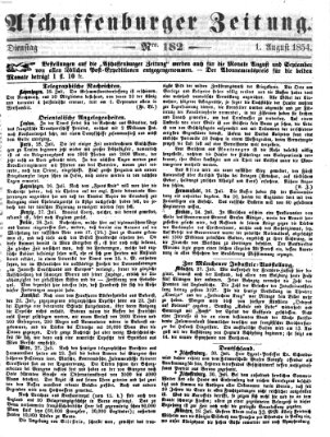 Aschaffenburger Zeitung Dienstag 1. August 1854