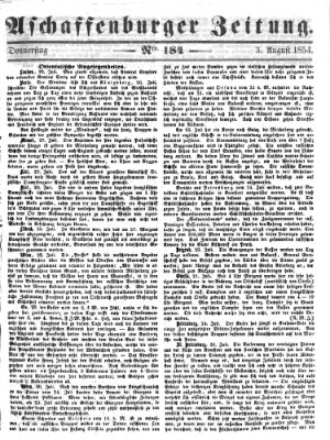 Aschaffenburger Zeitung Donnerstag 3. August 1854