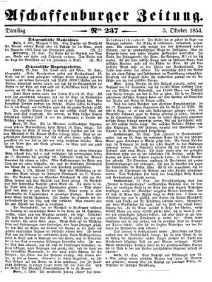 Aschaffenburger Zeitung Dienstag 3. Oktober 1854