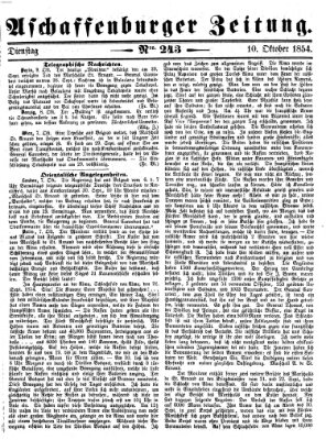Aschaffenburger Zeitung Dienstag 10. Oktober 1854