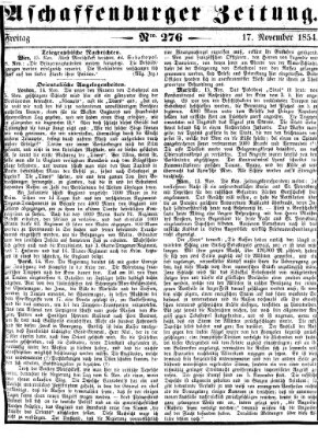 Aschaffenburger Zeitung Freitag 17. November 1854