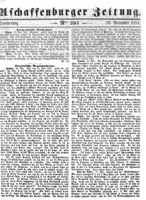 Aschaffenburger Zeitung Donnerstag 23. November 1854